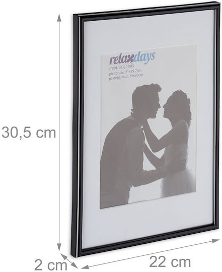 Комплект от 2 черни фоторамки A4 Relaxdays