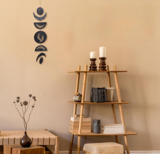 Boho Wooden Moon Hanging Garland Wall Decoration