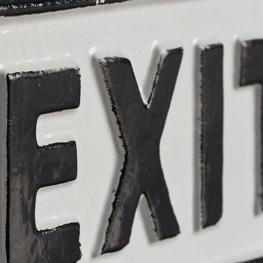 Decorative Exit Sign Dimensions 9.5 X 18.5 X 0.5 Cm Relaxdays