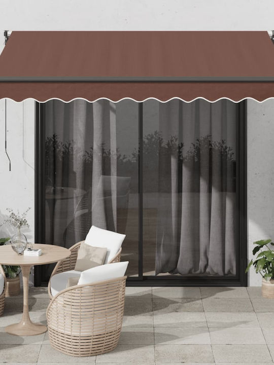 vidaXL Τέντα Βεράντας με Led Καφέ 3x2.5m