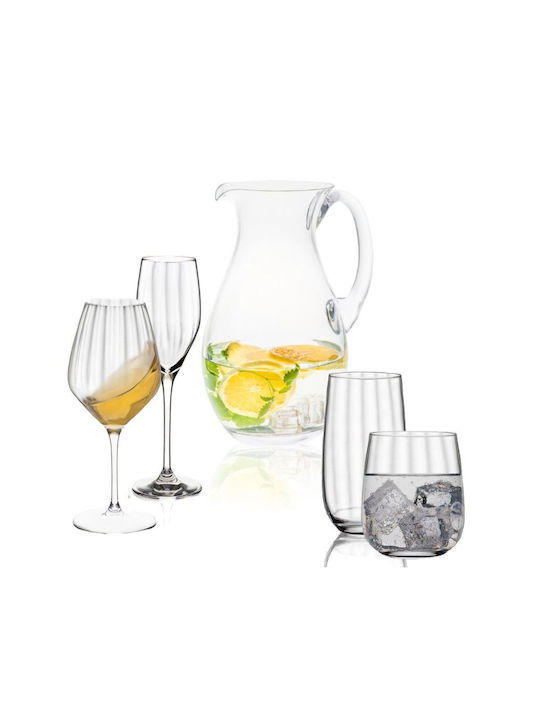 Rona "favourite Optical" Crystal Jug with Glasses 1900ml 24pcs