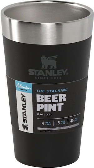 Stanley Adventure Stacking Vacuum Pint Ποτήρι Θερμός Ανοξείδωτο BPA Free 470ml Μαύρο