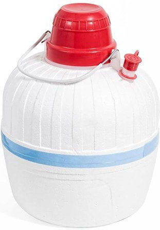 Plastica Styropor Thermosflasche mit Wasserhahn 5l Weiß