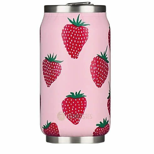 Pull Can'it Glass Thermos Stainless Steel 280ml Red with Straw