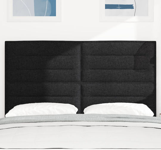 vidaXL LED Bed Headboard Wooden Black 160x128 cm