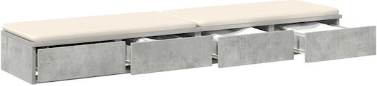 vidaXL Bettkasten aus Holz Gray 140x36.5x16.5cm