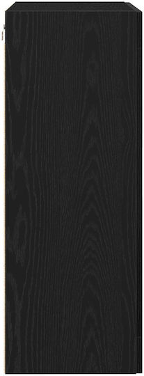 Wall Living Room Display Cabinet made of Particleboard with Glass Black Oak 69.5x34x90cm