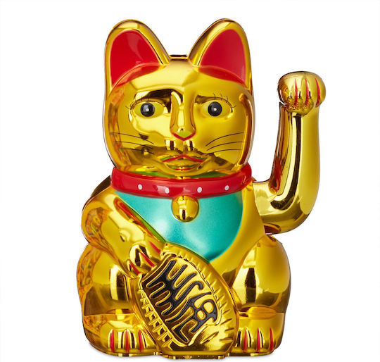 Glückskatze Maneki Neko Gold Kunststoff 16 x 10 x 8 cm