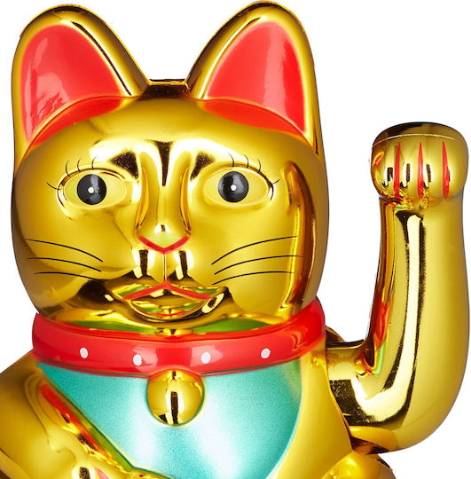 Pisica Norocoasă Maneki Neko Aurie Plastic 16 X 10 X 8 Cm
