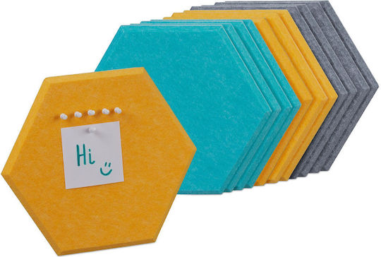 Selbstklebende Wandsticker 12 Stück Blau Gelb Grau 26 X 30 X 0,9 Cm