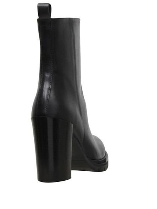 Leather Women's Ankle Boots Black
