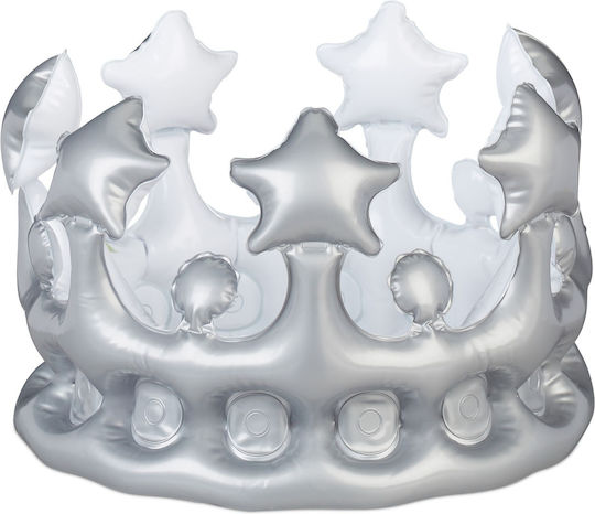 Inflatable Crown Relaxdays Silver White
