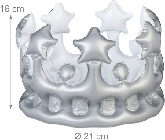 Inflatable Crown Relaxdays Silver White