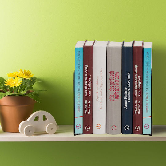 Комплект 2 броя поставки за книги Relaxdays черни 14.5 X 12.5 X 9 см