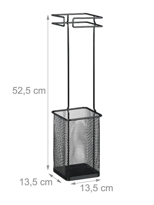 Suport din oțel pentru umbrele Dimensiuni 52.5 X 13.5 X 13.5 cm Negru Relaxdays