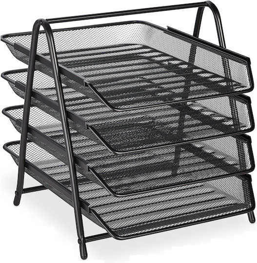 Organizator Documente Suport Birou 4 Compartimente Detasabile 32.5 X 30 X 35 Cm