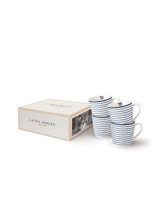 Laura Ashley Becher aus Porzellan Blau 320ml 4Stück