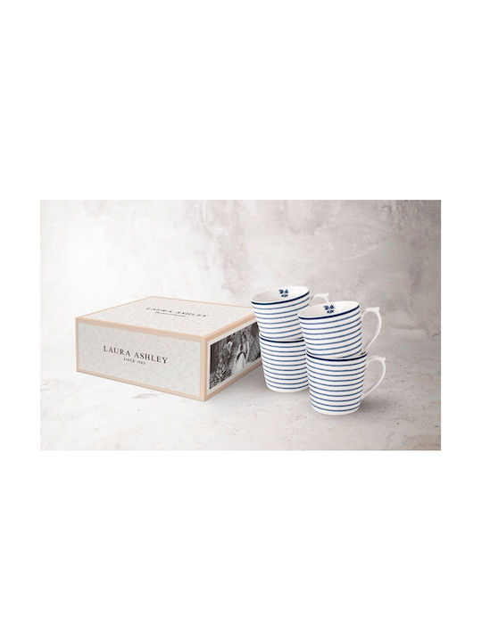 Laura Ashley Becher aus Porzellan Blau 320ml 4Stück