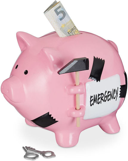 Urgent Piggy Bank Pink Relaxdays