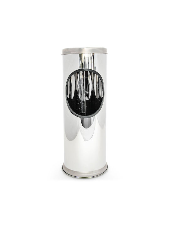 Outdoor-Aschenbecher Mülleimer 37,5 cm Silber Relaxdays