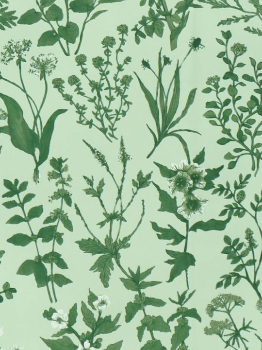 Self-Adhesive Waterproof Wallpaper Green Flowers Leaves Pattern 44x300cm