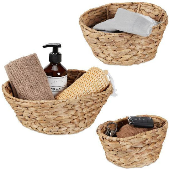 Set 3 Relaxdays Aufbewahrungskörbe Weide Hellbraun 10048135