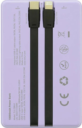 Tellur Power Bank 10000mAh Schnellladung Lila