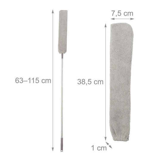Telescopic Rod Support Relaxdays Dimensions 63 115 Cm 3 Covers Included Gray