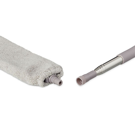 Telescopic Rod Support Relaxdays Dimensions 63 115 Cm 3 Covers Included Gray