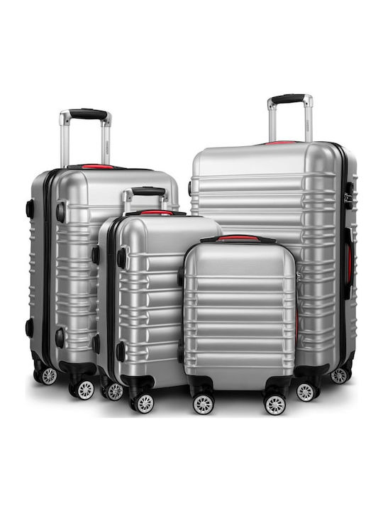 Set de bagaje Monzana ABS argintiu 4 piese 35 x 20 x 50 cm 40 x 25 x 60 cm 45 x 30 x 70 cm 50 x 32 x 75 cm