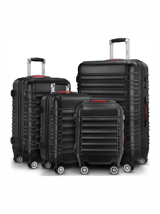 Set de bagaje Monzana ABS Negru 4 piese 35 x 20 x 50 cm 40 x 25 x 60 cm 45 x 30 x 70 cm 50 x 32 x 75 cm