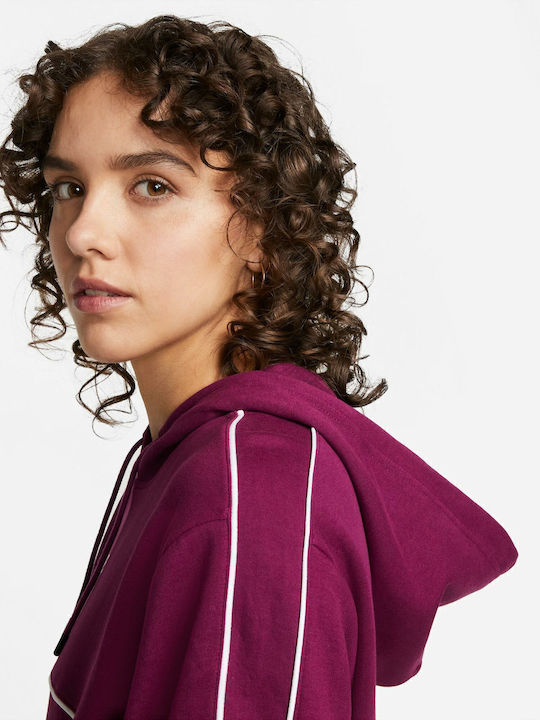 Mini Athletic Dress Long Sleeve with Hood Purple