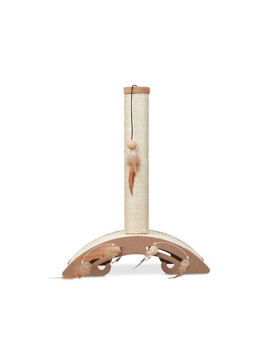 Cat Scratching Post 52 X 42 X 22 Cm Brown Cream