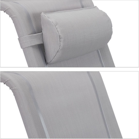 Foldable Lounge Chair Leg Gray 38.5cm x 58cm x 112cm Relaxdays