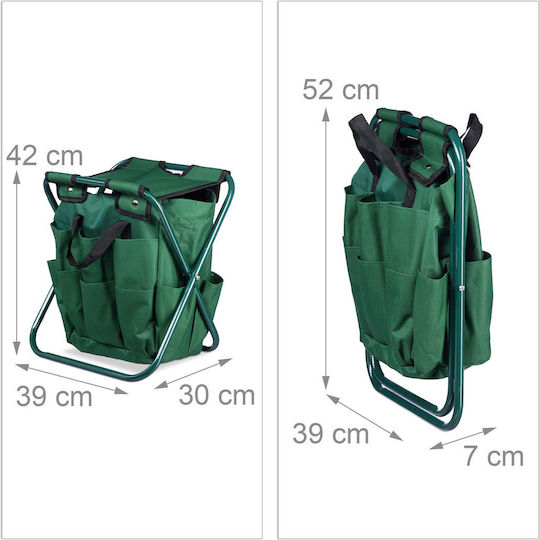 Сгъваем стол с 16 отделения 42x30x39 см капацитет 100 кг зелен Relaxdays