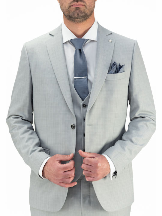 Men's Summer Suit with Vest Slim Fit Ice