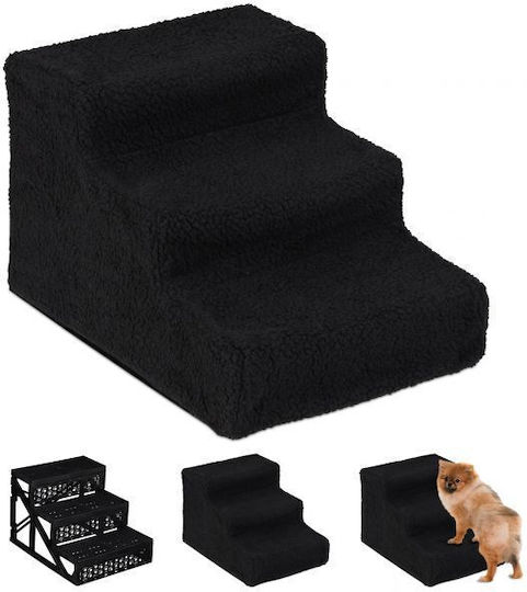 3-stufige Hundetreppe Relaxdays 30 x 35 x 45 cm Schwarz