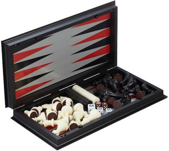 3in1 Relaxdays Schachspiel Tisch Dame Magnetisches Brett 2 x 32 x 32 cm