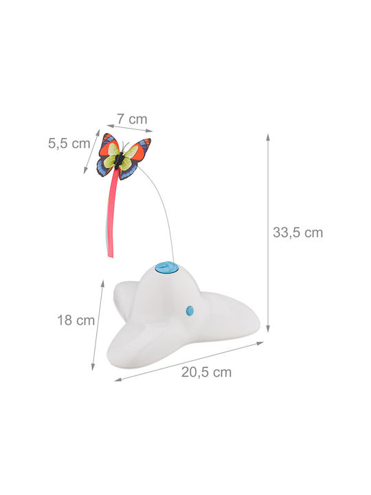 Interactive Cat Toy Butterfly Non-slip Base 33.5 X 20.5 X 18 Cm White