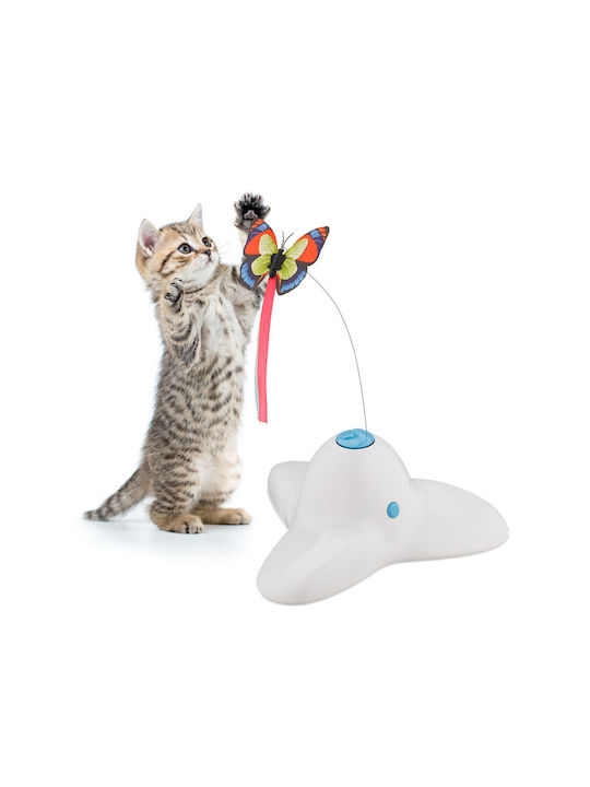 Interactive Cat Toy Butterfly Non-slip Base 33.5 X 20.5 X 18 Cm White