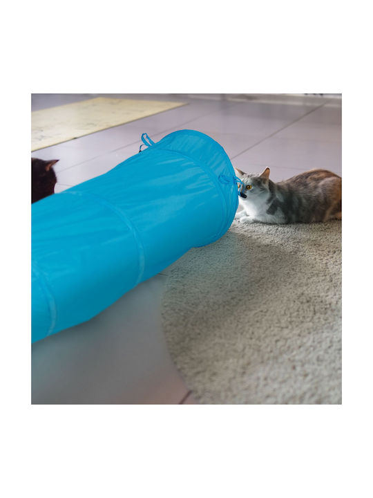 Cat Play Tunnel Relaxdays Black Blue Foldable Dimensions 88 x 25 cm