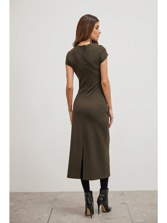 Lucy Summer Midi Dress Khaki