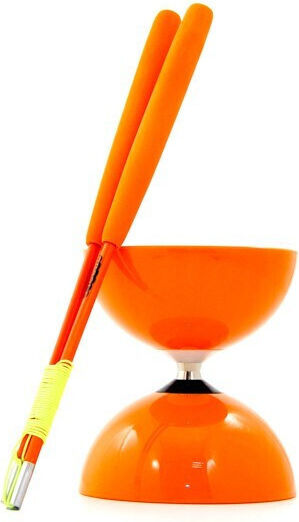 Juggle Dream Big Top Bearing Diabolo Superglass Hand Sticks Orange