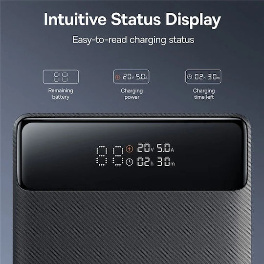 Baseus Blade H1 Lite Power Bank 20000mAh 100W με 2 Θύρες USB-A και 2 Θύρες USB-C Power Delivery / Quick Charge 3.0 / Quick Charge 4.0 Μαύρο