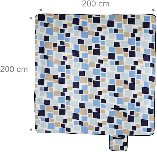 Relaxdays Κουβέρτα Πικ Νικ 200x200cm σε Μπλε χρώμα