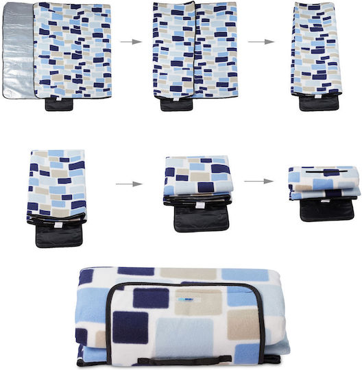 Relaxdays Κουβέρτα Πικ Νικ 200x200cm σε Μπλε χρώμα