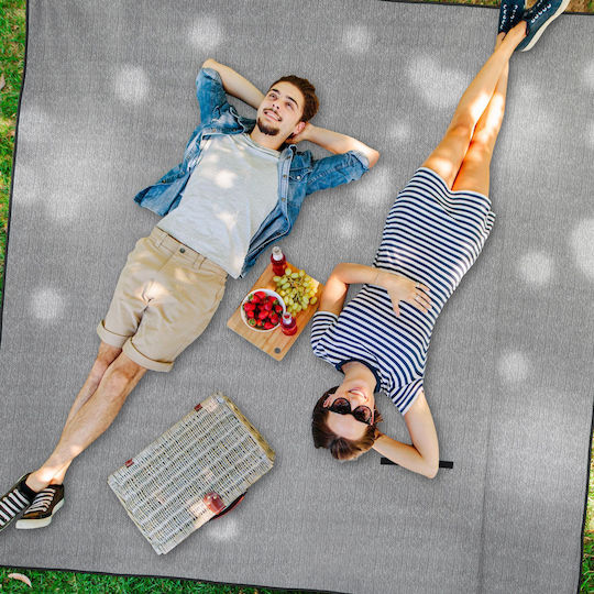 Relaxdays Pătură Picnic 200x200cm În Culoare Gri