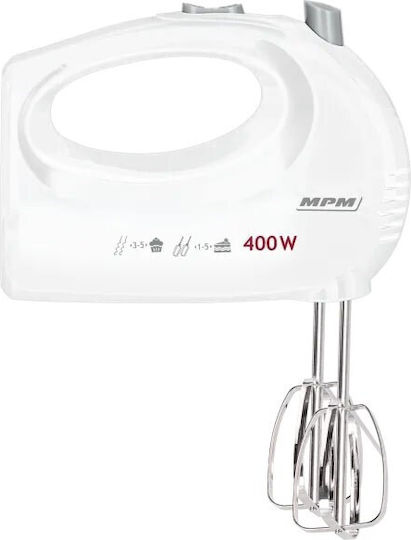 MPM Μίξερ Χειρός 400W Λευκό