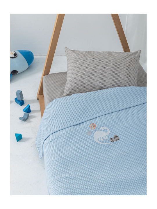 Palamaiki Κουβέρτα Κούνιας Πικέ Μπλε Blue 100x150εκ.