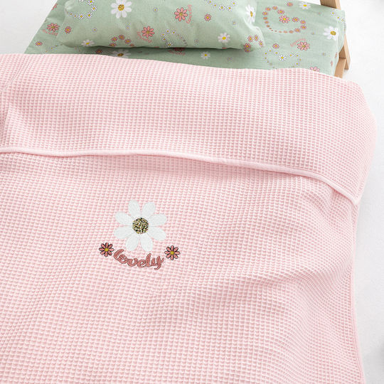 Palamaiki Blanket Nursery Swaddling Blankets Waffle Pink Pink 80x110cm